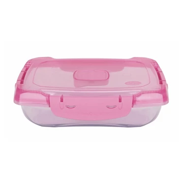 Ételtároló doboz 0,7 literes csatos és szelepes mikrós-fagyasztós_lányos színek