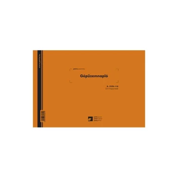 Gépüzemnapló A/4 25x3lapos tömb, fekvő Pátria
