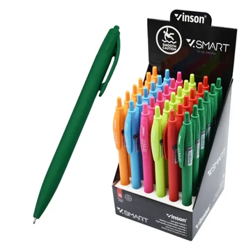 Golyóstoll nyomógombos 0,7mm Vinson Smart R1 vegyes test displ 36 db/display Golyóstoll nyomógombos 0,7mm Vinson Smart R1 vegyes test displ 36 db/display