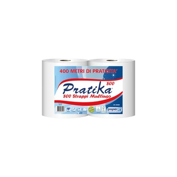 Ipari törlő 2 rétegű tekercses átmérő: 26 cm 800 lap/tek 2 tekercs/karton Paperdi Pratika 800_BI8S800