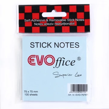 Jegyzettömb öntapadó, 75x75mm, 100lap Evoffice, pastell kék Jegyzettömb öntapadó, 75x75mm, 100lap Evoffice, pastell kék