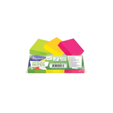 Jegyzettömb öntapadó, 40x50mm, 3x100lap, 3 tömb/csomag, Forpus neon