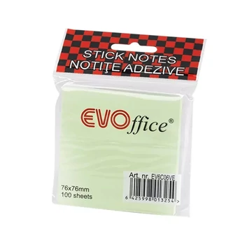 Jegyzettömb öntapadó, 75x75mm, 100 lap Evoffice, pastell zöld Jegyzettömb öntapadó, 75x75mm, 100 lap Evoffice, pastell zöld