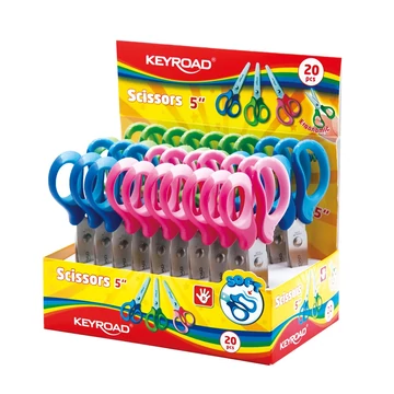 Olló 13 cm tompa fejű 20 db/display Keyroad Soft Grip vegyes színek Olló 13 cm tompa fejű 20 db/display Keyroad Soft Grip vegyes színek
