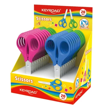 Olló 13 cm tompa fejű 20 db/display Keyroad Start vegyes színek Olló 13 cm tompa fejű 20 db/display Keyroad Start vegyes színek
