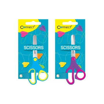 Olló 13cm, iskolai gumírozott fogóval, felakasztható csomagolásban Connect, Olló 13cm, iskolai gumírozott fogóval, felakasztható csomagolásban Connect,