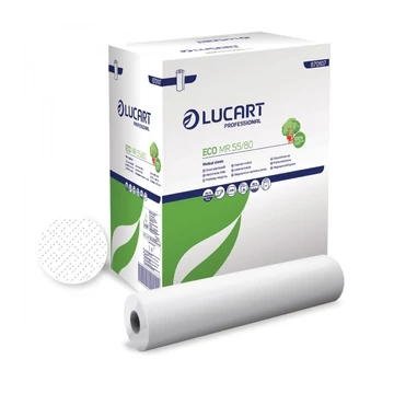 Orvosi papírlepedő 2 réteg 80 m 55 x 35 cm lap 6 tek/karton MR55/80 EcoLucart_870107 fehérített Orvosi papírlepedő 2 réteg 80 m 55 x 35 cm lap 6 tek/karton MR55/80 EcoLucart_870107 fehérített