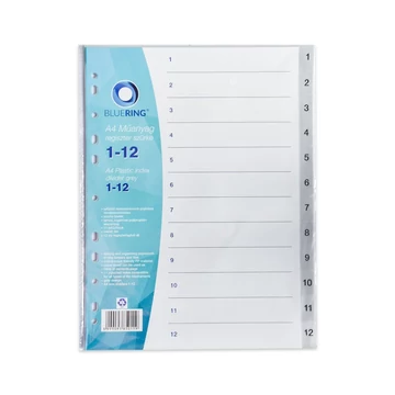 Regiszter műanyag 1-12 Bluering® szürke Regiszter műanyag 1-12 Bluering® szürke