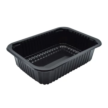 Síkperemes PP tálca 187 x 137 x 50 mm fekete