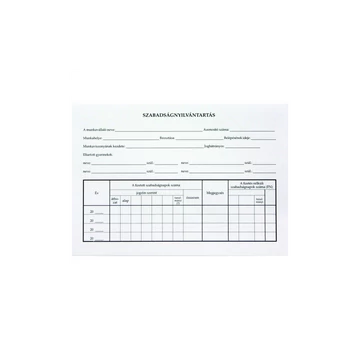 Szabadságnyilvántartás A5, B.18-50