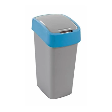 Szemetes kuka billenő fedéllel műanyag 45 literes Curver ezüst-kék Szemetes kuka billenő fedéllel műanyag 45 literes Curver ezüst-kék