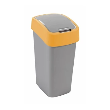 Szemetes kuka billenő fedéllel műanyag 45 literes Curver ezüst-sárga Szemetes kuka billenő fedéllel műanyag 45 literes Curver ezüst-sárga