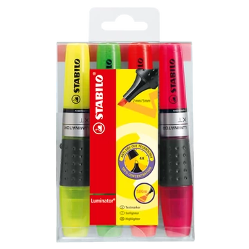 Szövegkiemelő készlet 2-5mm, vágott hegyű STABILO Luminator, 4 klf. szín