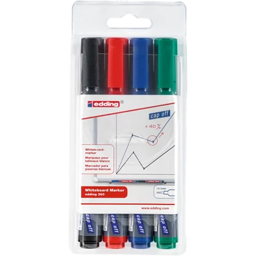 Táblamarker készlet, 1,5-3mm, kerek Edding 360, 4 klf. szín Táblamarker készlet, 1,5-3mm, kerek Edding 360, 4 klf. szín
