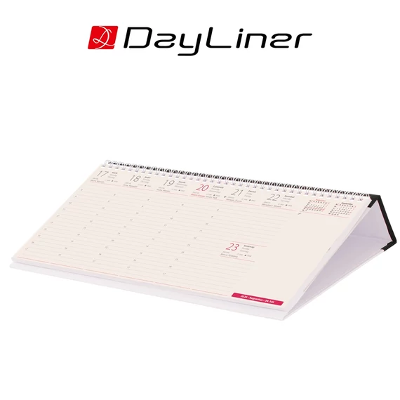 Asztali naptár Kódex 320 x 150 mm, fekvő fekete műbörrel borított tartóval Dayliner 2026.