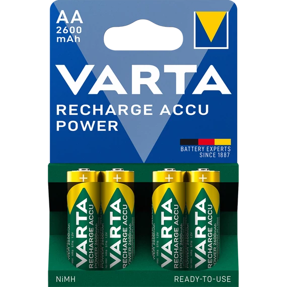 Elem tölthető akku AA ceruza 2600 mAH Power 4 db/csomag, Varta