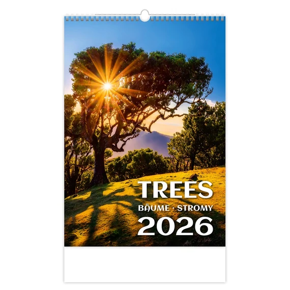 Falinaptár képes 315 x 450 mm, fehér lapokkal Trees Dayliner 2026.