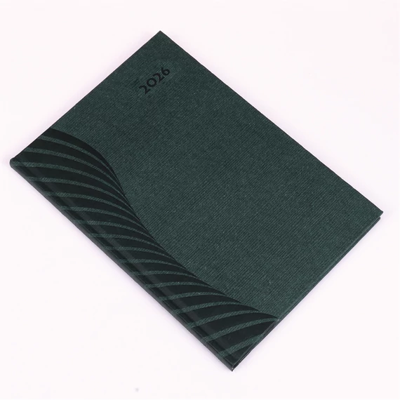 Határidőnapló Amigo B/5, heti fehér lapokkal zöld Realsystem 2026.