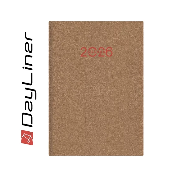 Határidőnapló Animal A5 napi, fehér lapokkal Gazelle okker Dayliner 2026.