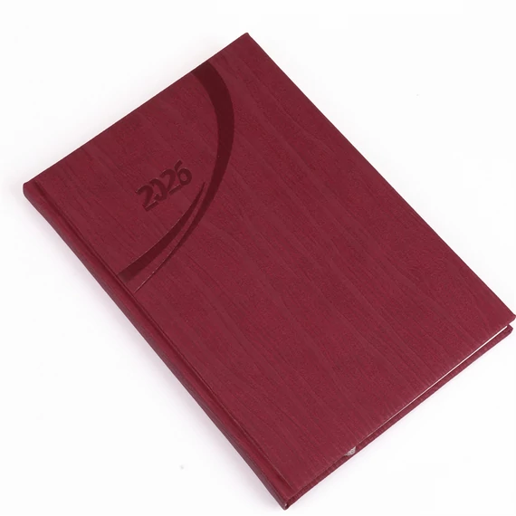 Határidőnapló Fashion B/5 heti + napló fehér lapokkal bordó Realsystem 2026.