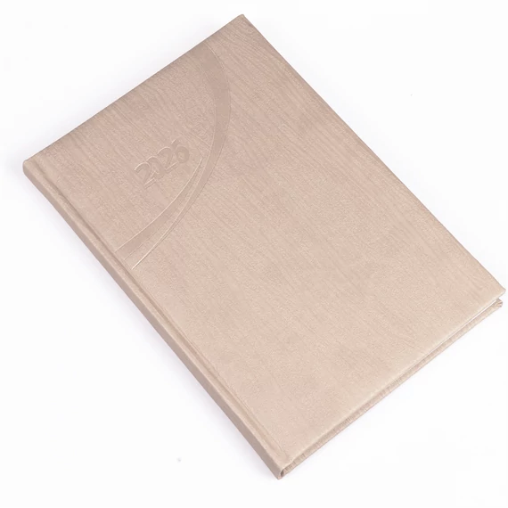 Határidőnapló Fashion B/5 heti + napló fehér lapokkal drapp Realsystem 2026.