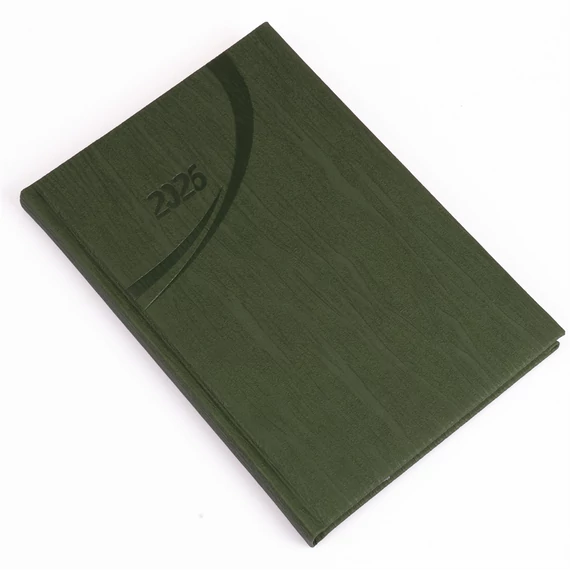 Határidőnapló Fashion B/5 heti + napló fehér lapokkal zöld Realsystem 2026.