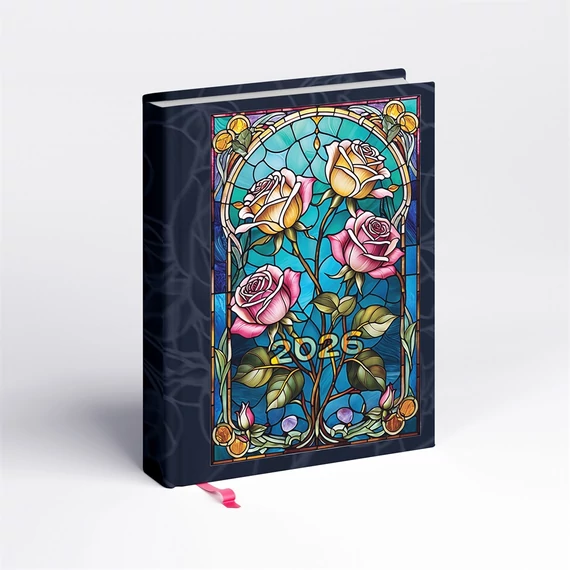 Határidőnapló Librobello hölgyeknek B/6, napi ólomüveg Realsystem 2026.