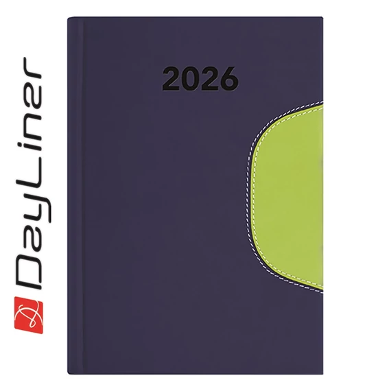 Határidőnapló Memphis B6 heti, fehér lapokkal kék-zöld Dayliner 2026.