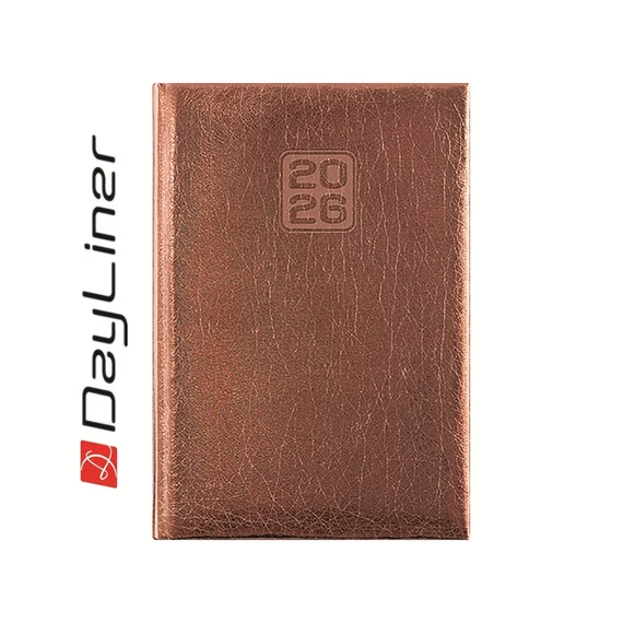 Határidőnapló Mirror B6 heti, fehér lapokkal bronz Dayliner 2026.