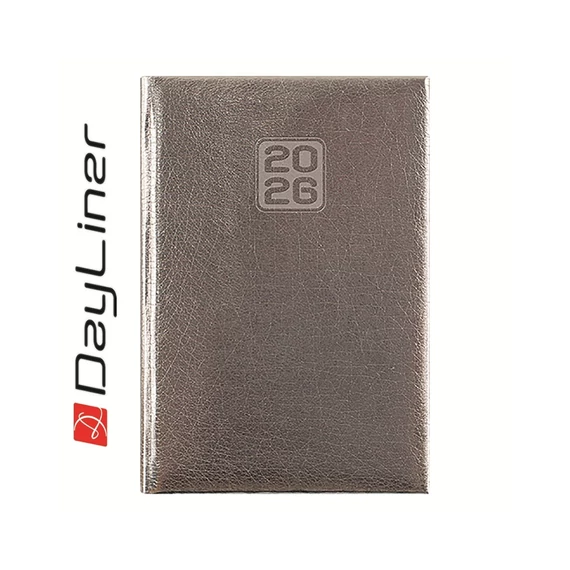 Határidőnapló Mirror B6 heti, fehér lapokkal ezüst Dayliner 2026.