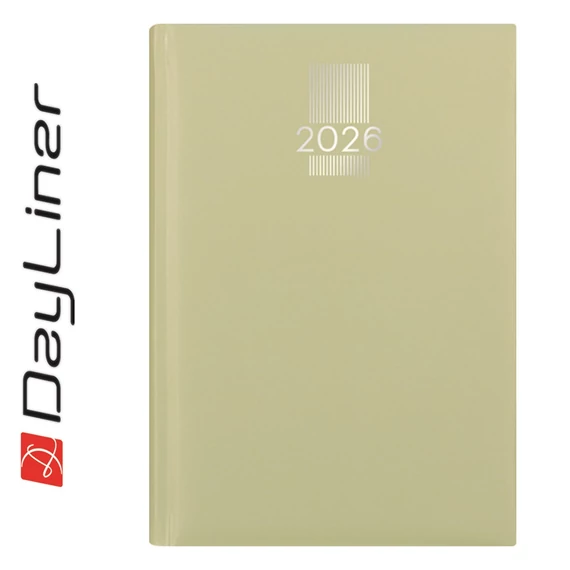 Határidőnapló MyPastel A5 heti, krémszínű lapokkal világoszöld Dayliner 2026.
