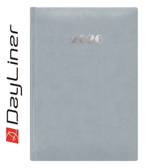 Határidőnapló Pellana A5 napi, fehér lapokkal szürke Dayliner 2026.