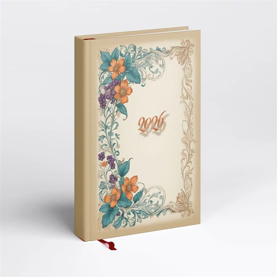 Határidőnapló Picture A/5, napi fehér lapokkal vintage Realsystem 2026.