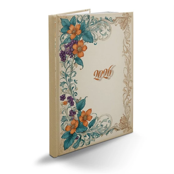 Határidőnapló Picture B/5, heti fehér lapokkal vintage Realsystem 2026.