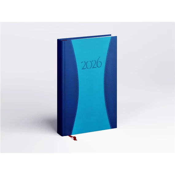 Határidőnapló Prémium A B/5, heti krémszínű lapokkal kék Realsystem 2026.