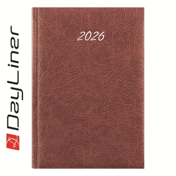 Határidőnapló Rebel A5 napi, krémszínű lapokkal bordó Dayliner 2026.