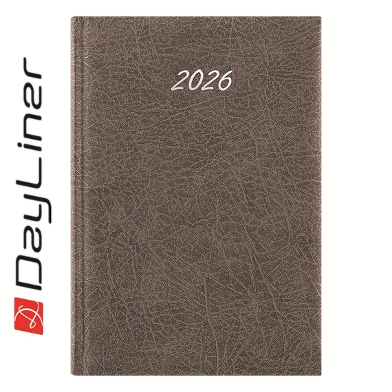 Határidőnapló Rebel B5 heti, krémszínű lapokkal szürke Dayliner 2026.