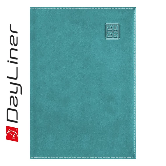 Határidőnapló Square B5 heti, fehér lapokkal türkiz Dayliner 2026.
