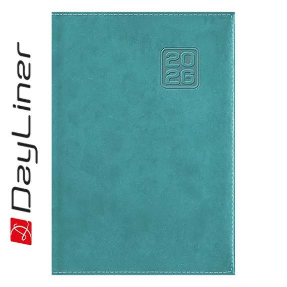 Határidőnapló Square B6 heti, fehér lapokkal türkiz Dayliner 2026.