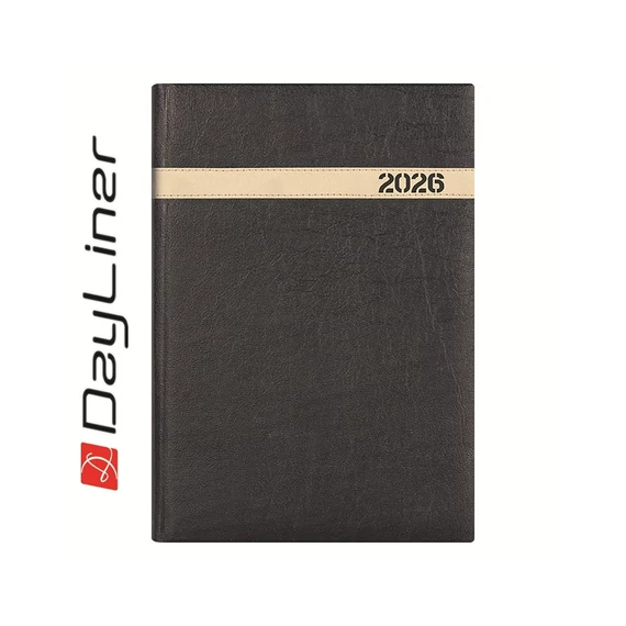 Határidőnapló The Boss A5 napi, fehér lapokkal fekete Dayliner 2026.