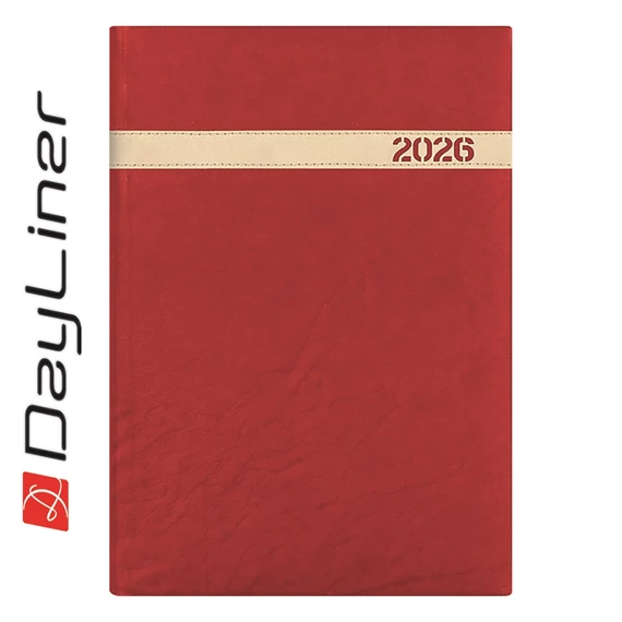 Határidőnapló The Boss B5 heti, fehér lapokkal bordó Dayliner 2026.