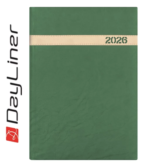 Határidőnapló The Boss B5 heti, fehér lapokkal zöld Dayliner 2026.