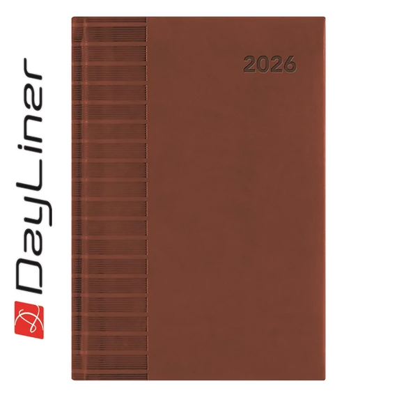 Határidőnapló Tucson B5 heti, fehér lapokkal barna Dayliner 2026.