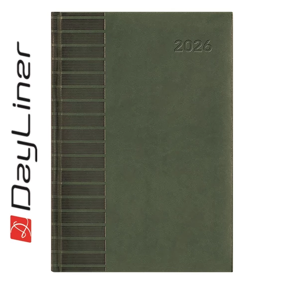 Határidőnapló Tucson B5 heti, fehér lapokkal zöld Dayliner 2026.