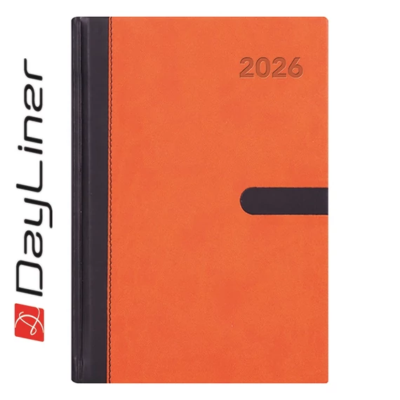 Határidőnapló Winner A5 heti, fehér lapokkal narancs Dayliner 2026.