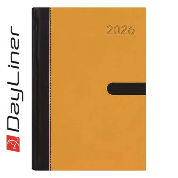 Határidőnapló Winner A5 heti, fehér lapokkal sárga Dayliner 2026.