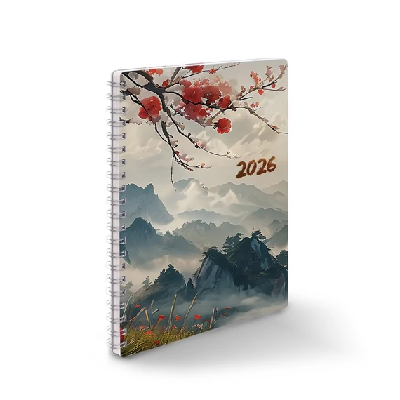 Határidőnapló spirálozott SP1 A/5, heti fehér lapokkal japán Realsystem 2026.