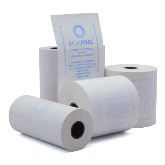 Hőpapír 110 mm széles 28fm hosszú, cséve 12mm, 5 tekercs/csomag, BPA mentes  ( 110/50 ) Bluering® nyomatlan