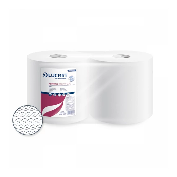 Ipari törlő 1 rétegű átmérő: 28 cm hófehér 370 lap/tekercs 2 tekercs/karton Texicell Power 370 - 65 Gsm Lucart_851255