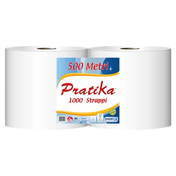 Ipari törlő 2 rétegű tekercses átmérő: 29 cm 1000 lap/tek 2 tekercs/karton Paperdi Pratika 1000_BI8S1000